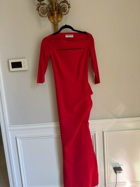 CHIARA BONI LA PETITE ROBE EVENING DRESS SIZE 40 US SIZE 6 COLOR RED